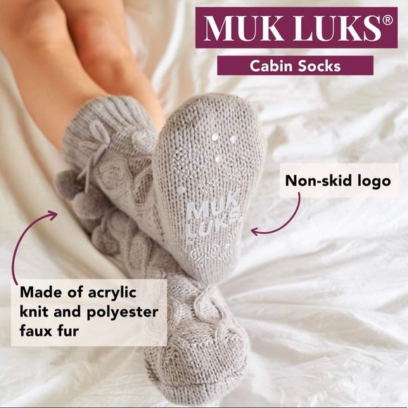 🌸 MUK LUKS Women's Chenille Cabin Socks 🌸 - Picture 3 of 4